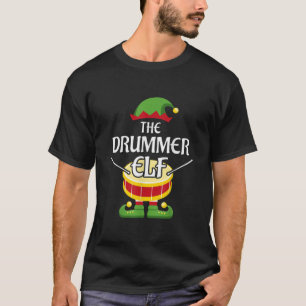 Drummer Elf Family Matching Group Weihnachtstromme T-Shirt