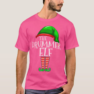 Drummer Elf Group Matching Familie Weihnachtsgesch T-Shirt