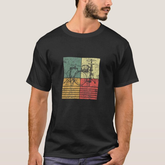 Drummer-Evolution, Drumset, Musikdesign T-Shirt (Vorderseite)