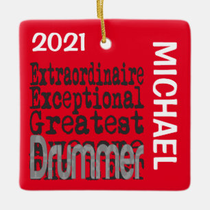 Drummer Extraordinaire CUSTOM Keramikornament