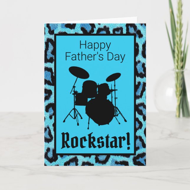 Drummer Father's Day Card Musician Rockstar Drums Karte (Vorderseite)