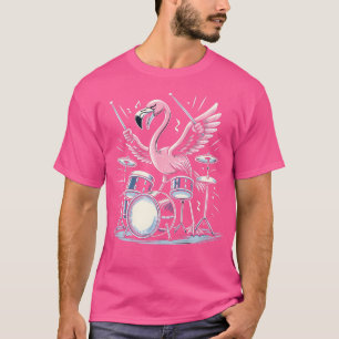Drummer Flamingo Drumming Player Trommeln T-Shirt