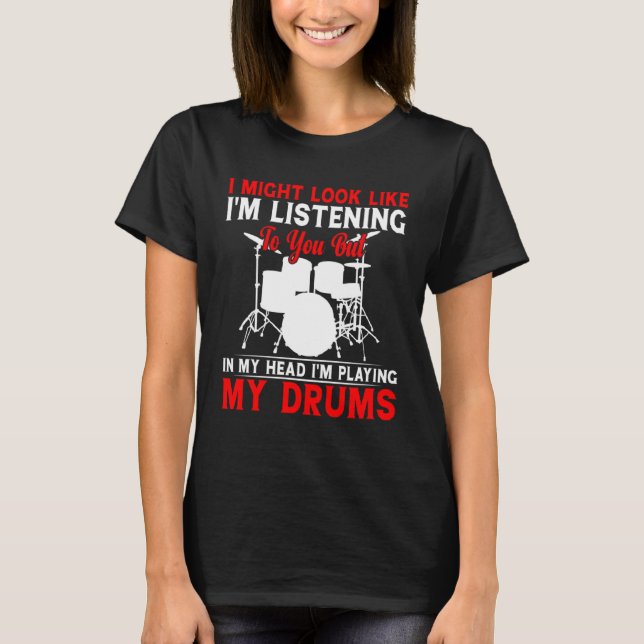Drummer for Men Women Drum Player Percussion T-Shirt (Vorderseite)