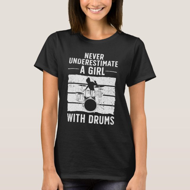 Drummer For Women Girls Kids Drums Player T-Shirt (Vorderseite)