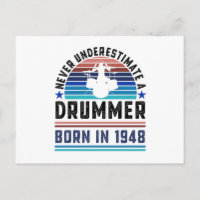 Drummer geboren 1948 80th Birthday Drumming Gift V