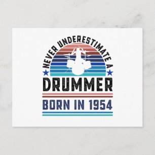Drummer geboren 1954 70. Geburtstag Drumming Gesch Postkarte