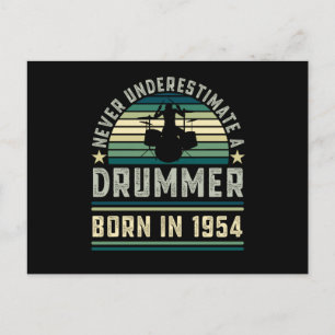 Drummer geboren 1954 70. Geburtstagsgeschenke Postkarte
