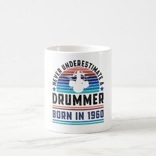 Drummer geboren 1960 60th Birthday Drumming Gift V Kaffeetasse