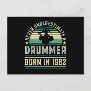 Drummer geboren 1963 60. Geburtstagsgeschenke Postkarte