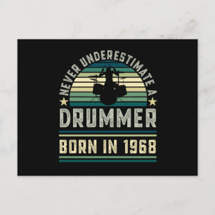 Drummer geboren 1968 60. Geburtstagsgeschenke Postkarte