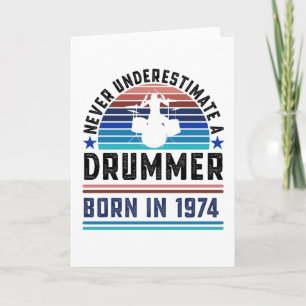 Drummer geboren 1974 50. Geburtstag Drumming Gesch Karte