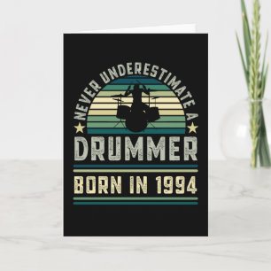 Drummer geboren 1994 30. Geburtstagsgeschenke Karte