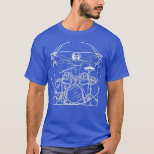 Drummer Gift Da Vinci Drums Zeichnend Präsenz fü T-Shirt