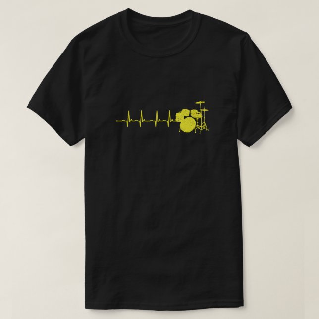 Drummer Gift Drum Kit Heartbeat Musikergeschenk T-Shirt (Design vorne)