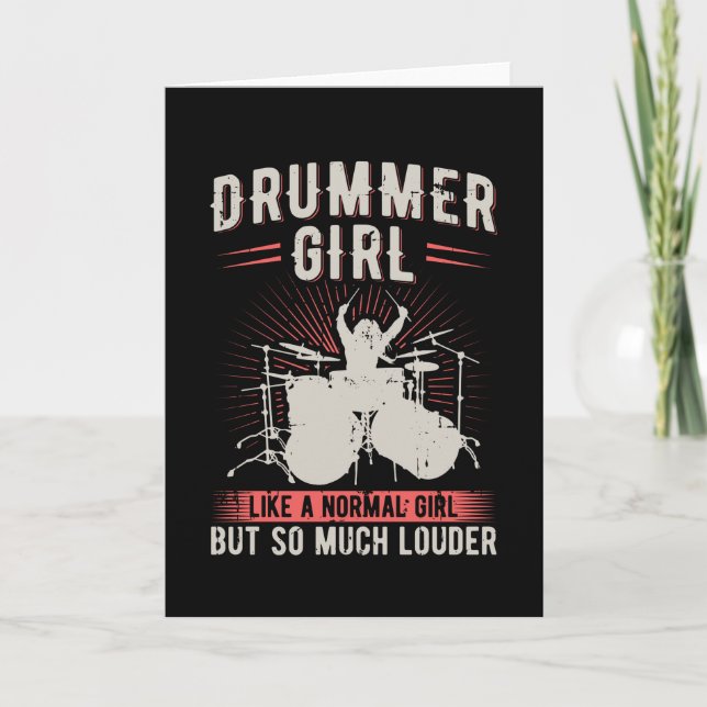 Drummer Girl | Drums Drummer Gift Karte (Vorderseite)