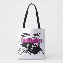 Drummer Girl mit Spaß Lila und Schwarz Grunge Text