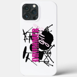 Drummer Girl mit Spaß Lila und Schwarz Grunge Text Case-Mate iPhone Hülle