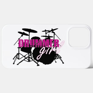 Drummer Girl mit Spaß Lila und Schwarz Grunge Text Case-Mate iPhone Hülle