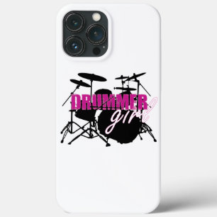 Drummer Girl mit Spaß Lila und Schwarz Grunge Text Case-Mate iPhone Hülle