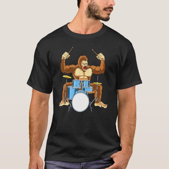 Drummer Gorilla Drum Player Kit Snare Hi-Hat Trap T-Shirt (Vorderseite)