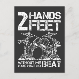 Drummer Handschuhe füttern Sie ohne mich hätten Si Postkarte