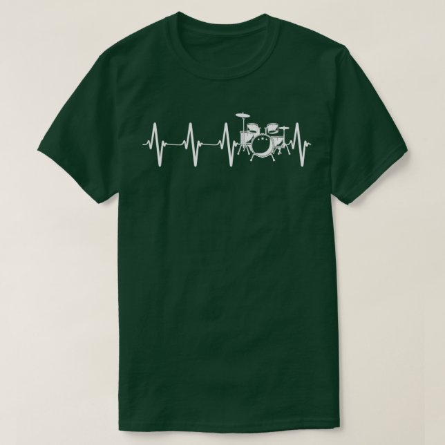 Drummer Heartbeat Geschenk Bester Drum Player Musi T-Shirt (Design vorne)