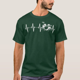 Drummer Heartbeat Geschenk Bester Drum Player Musi T-Shirt