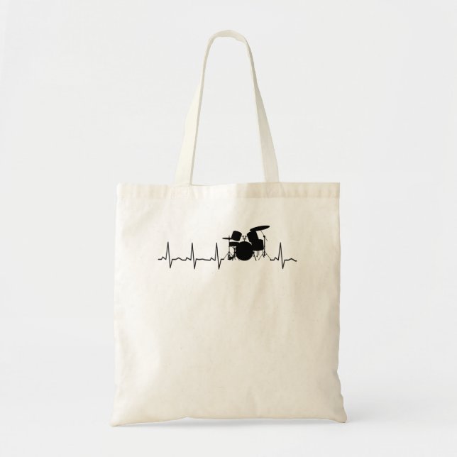 Drummer Heartbeat Liebe Drums Tragetasche (Vorne)