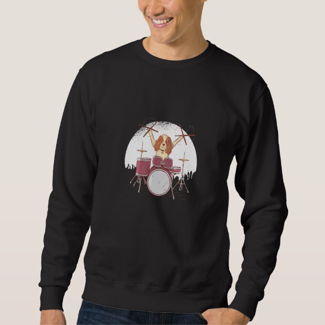 Drummer Hund für Männer Musik Drum Set Drumming Sweatshirt (Vorderseite)