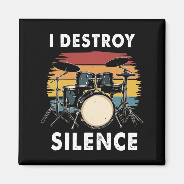 Drummer I zerstöre Stille Trommelfell Magnet (Vorne)