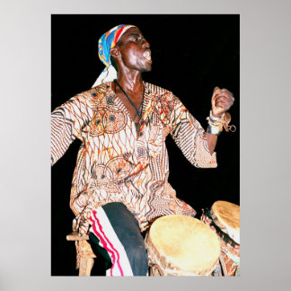 Drummer in Banjul, Gambia, Westafrika Poster