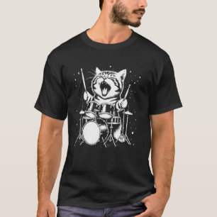 Drummer Katze - Lustige Rockmusik Drummer Katze T-Shirt