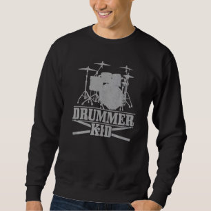 Drummer Kid Drum Sticks Drumming Vintage Drums Sweatshirt