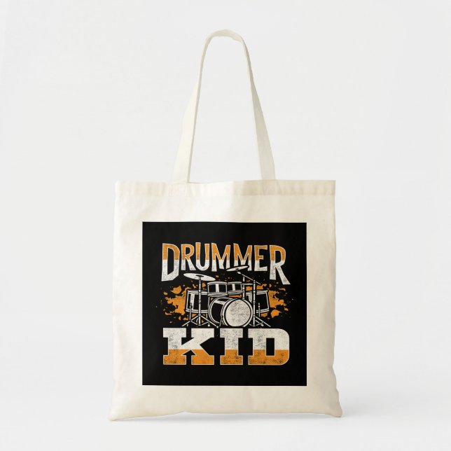 Drummer Kid Drumming Drumsticks Musiker Rock Musi Tragetasche (Vorne)