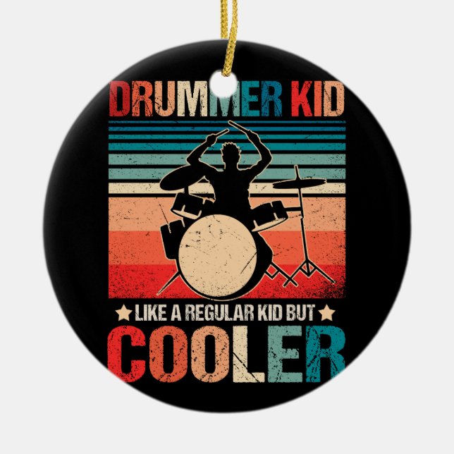 Drummer kid wie ein normales kid aber Cooler tromm Keramik Ornament (Vorne)