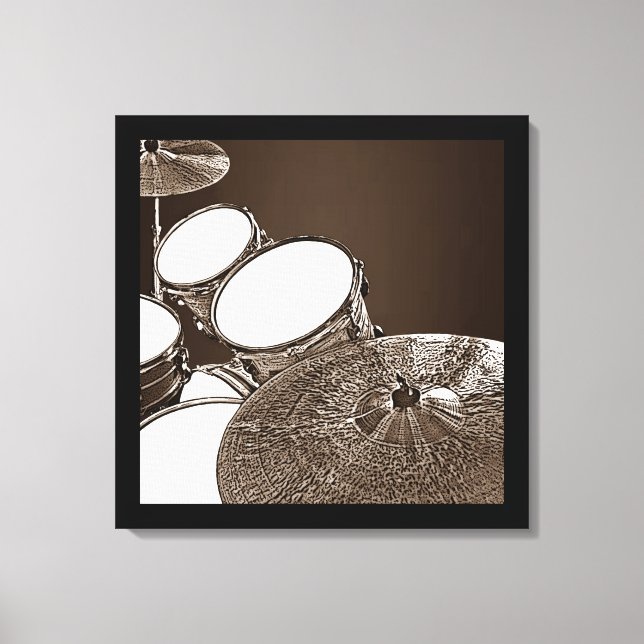 Drummer Leinwand Drum Kit mit Crash Square Art (Vorderseite)