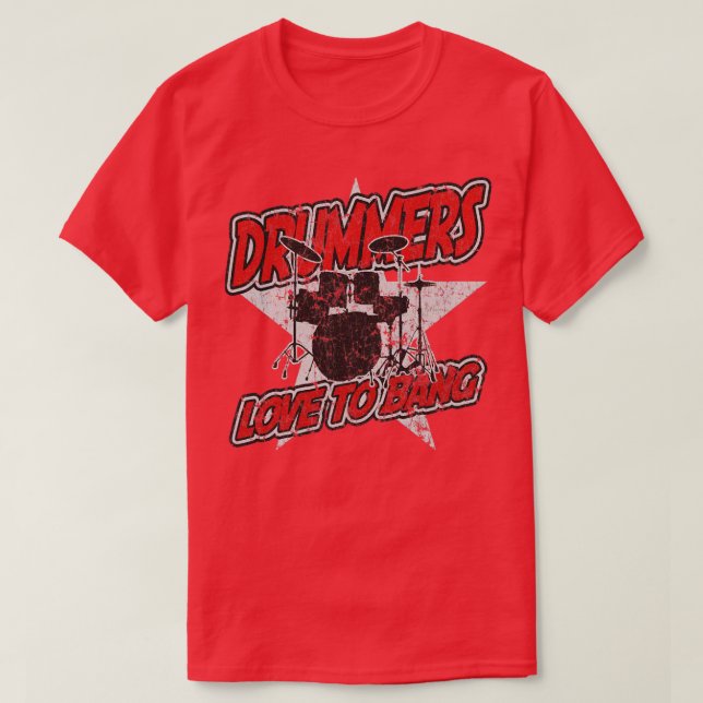 Drummer Liebe zu schlagen Schlagzeug Musik T-Shirt (Design vorne)