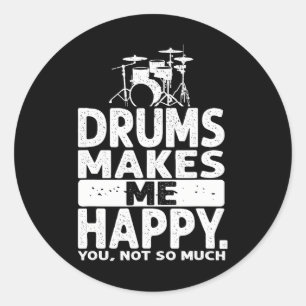 Drummer Men Drummer Musiker Lover Drum Kit Runder Aufkleber