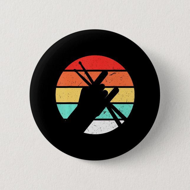 Drummer Men Schlagzeug Lover Drum Kit Button (Vorderseite)