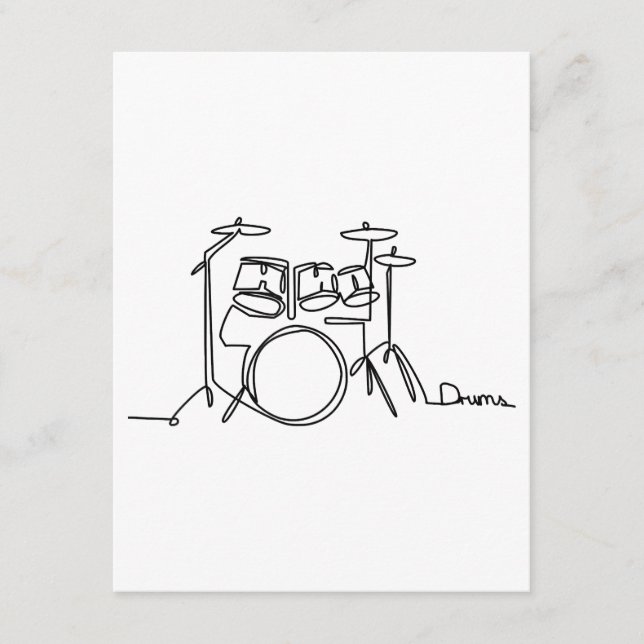 Drummer Music Design One-Line Drums Begleitkarte (Vorderseite)