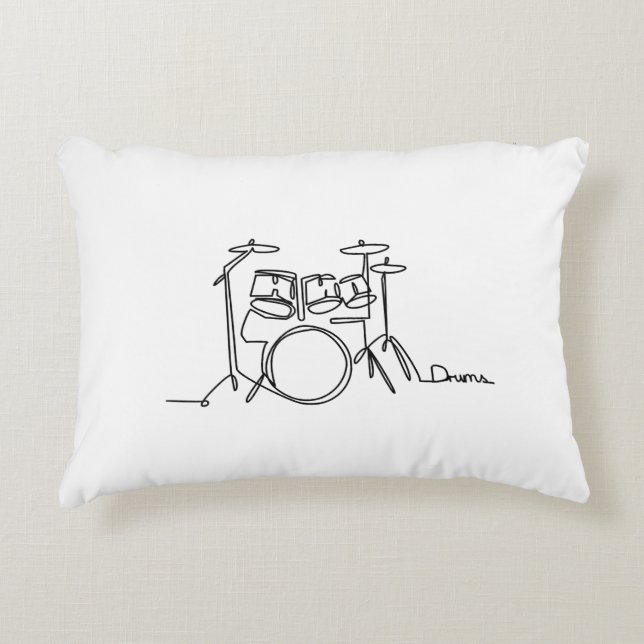 Drummer Music Design One-Line Drums Dekokissen (Vorderseite)