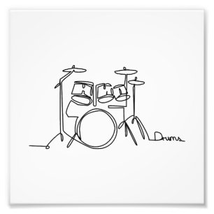 Drummer Music Design One-Line Drums Fotodruck