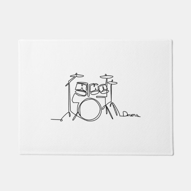 Drummer Music Design One-Line Drums Fußmatte (Vorderseite)