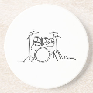 Drummer Music Design One-Line Drums Getränkeuntersetzer