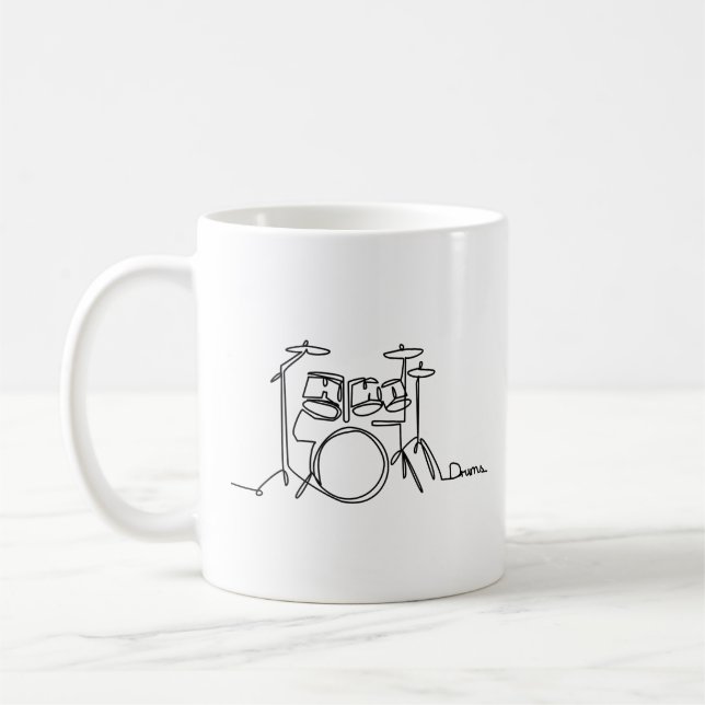 Drummer Music Design One-Line Drums Kaffeetasse (Links)