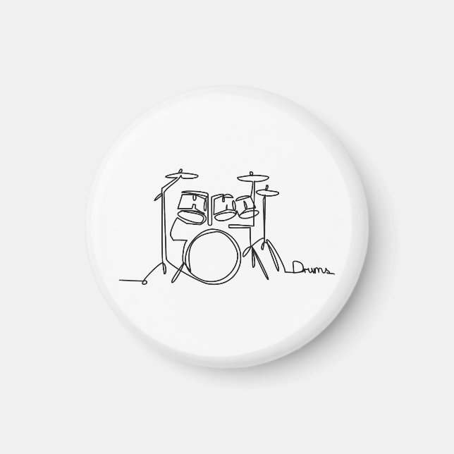 Drummer Music Design One-Line Drums Magnet (Vorne)