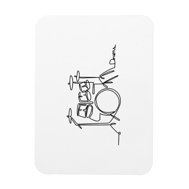 Drummer Music Design One-Line Drums Magnet (Vertikal)