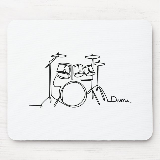 Drummer Music Design One-Line Drums Mousepad (Vorne)