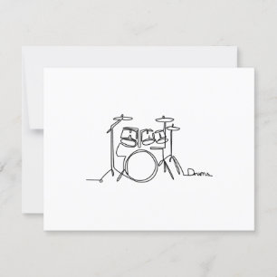 Drummer Music Design One-Line Drums RSVP Karte