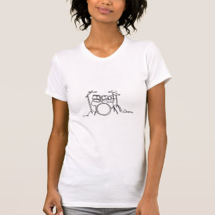 Drummer Music Design One-Line Drums T-Shirt